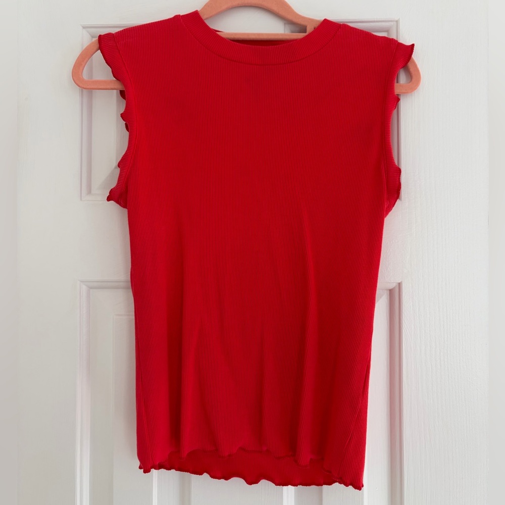 Mini Molly Red Ribbed Tank
